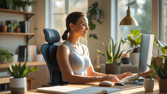 Person using posture & back health support tools for spinal alignment and daily comfort