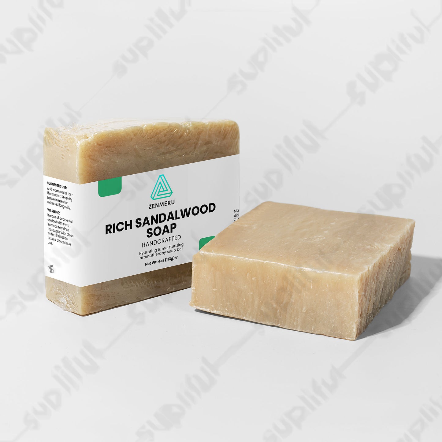 Luxurious rich sandalwood soap bar with organic oils and shea butter for sensitive skin