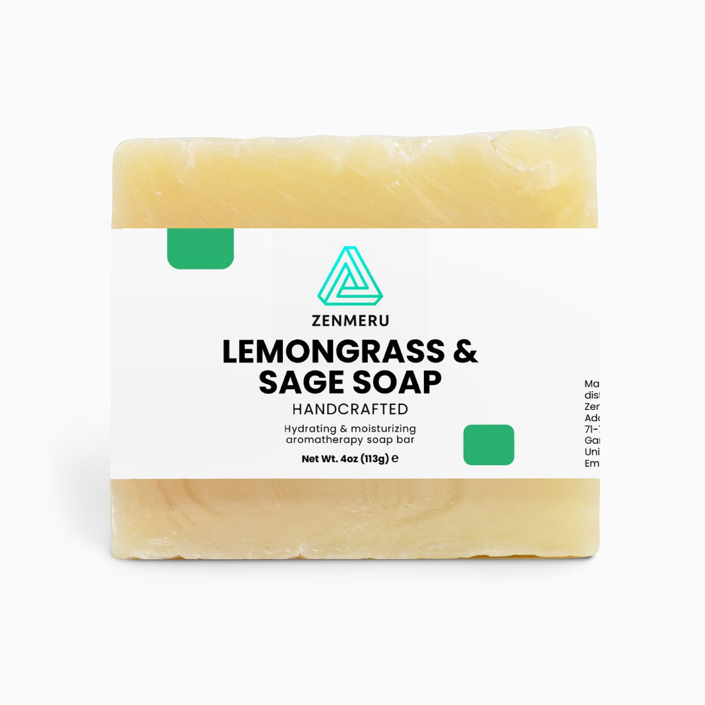 Natural lemongrass sage soap bar with organic oils for sensitive skin care