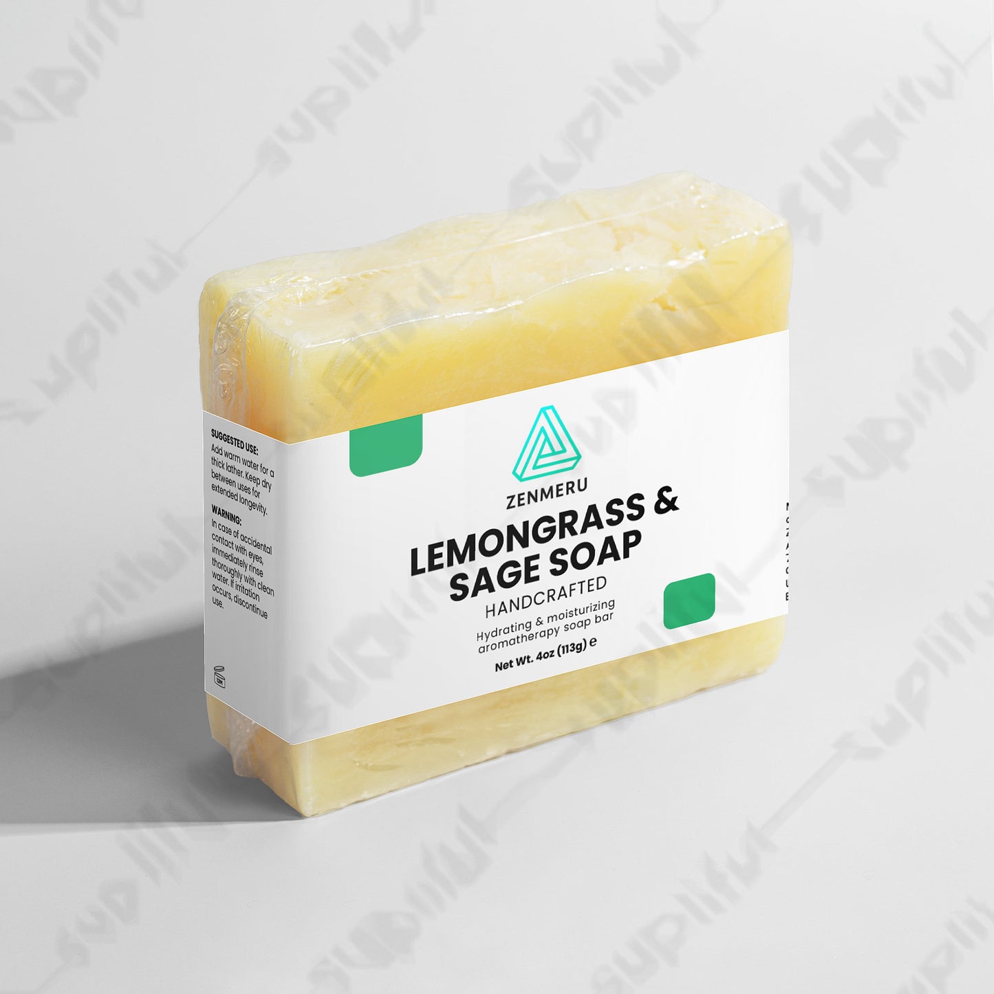 Natural lemongrass sage soap bar with organic oils for sensitive skin care