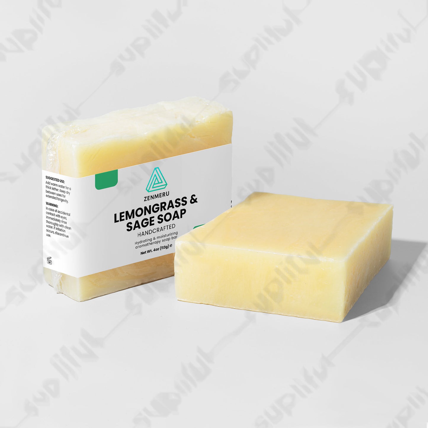 Natural lemongrass sage soap bar with organic oils for sensitive skin care