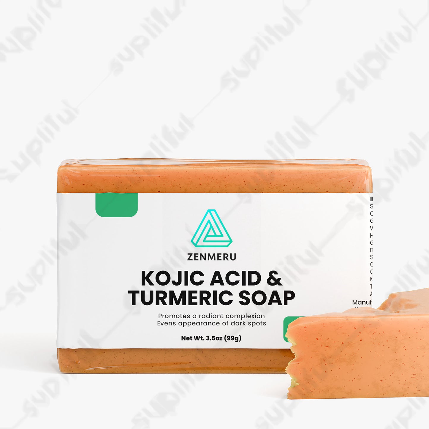 Natural kojic acid turmeric soap bar with organic shea butter and brightening ingredients