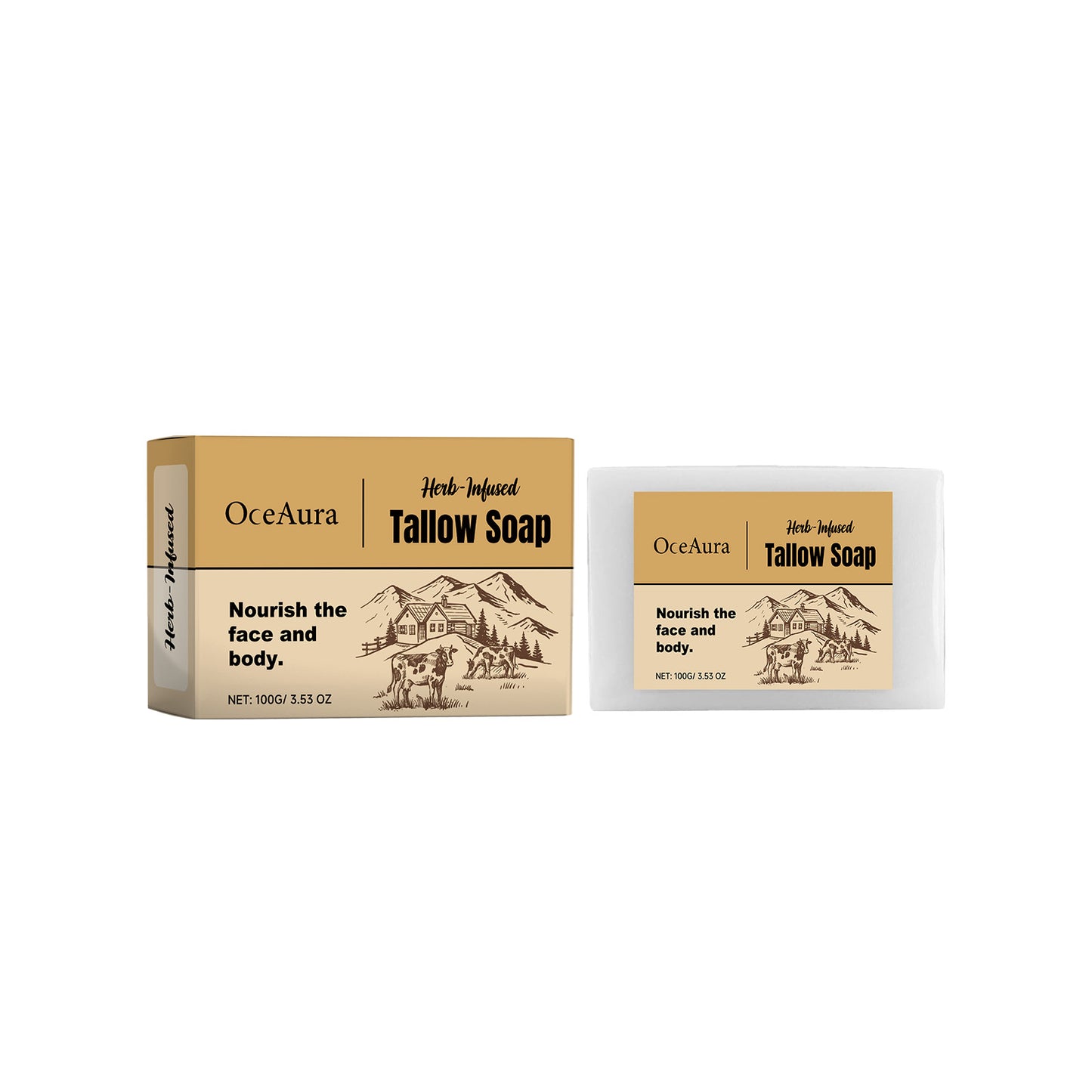 Milk tallow soap bar with lemon extract for gentle skin cleansing
