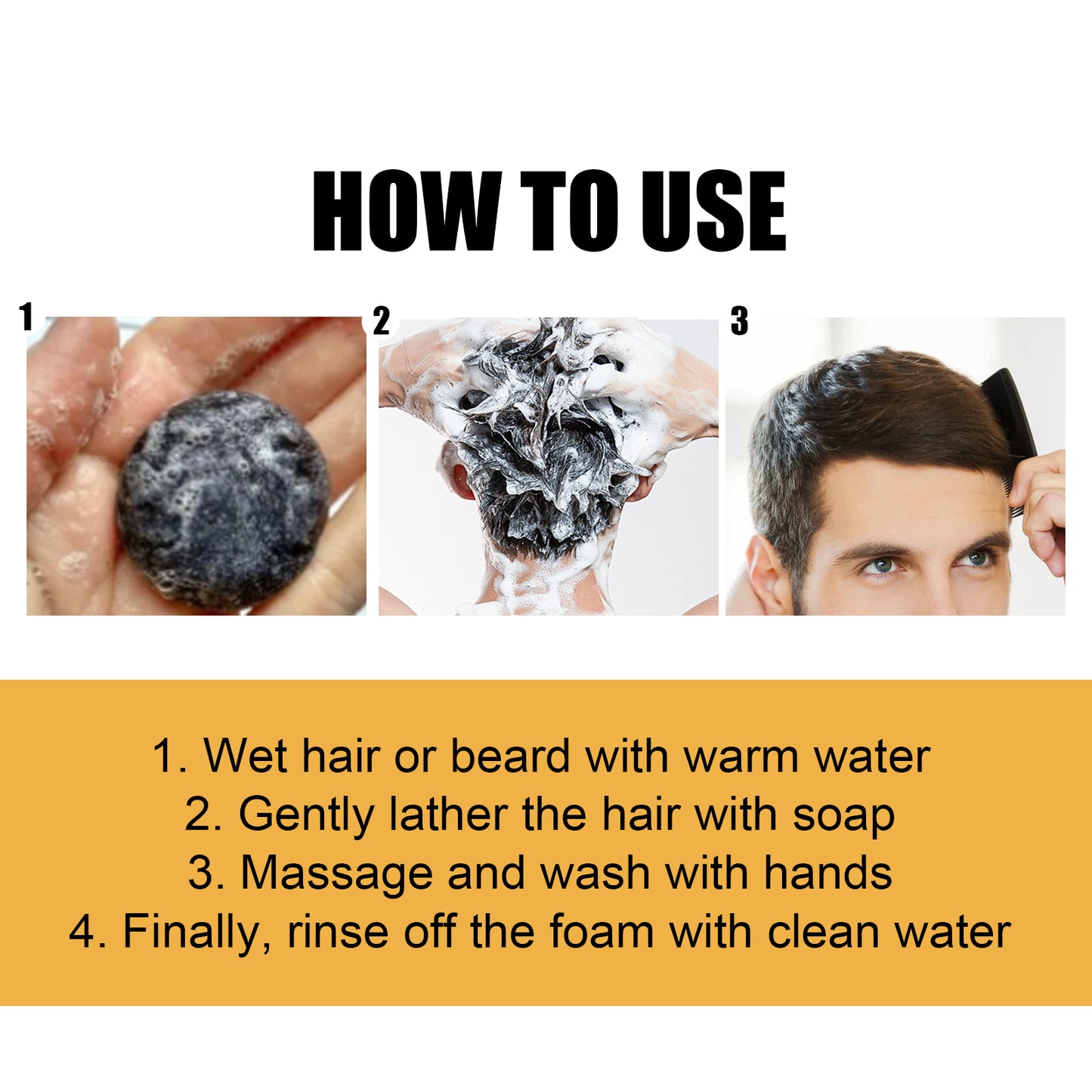 Black Soap Dense Hair Care Clean Scalp Supple Strong Shampoo Soap for natural hair cleansing