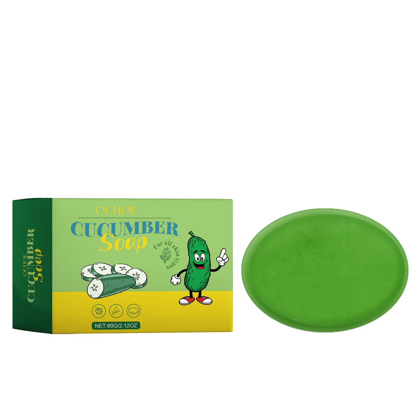 Cucumber Cleansing Soap bar for refreshing face and body care