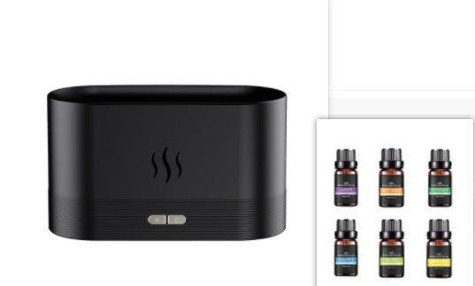 Flame effect aroma diffuser with ultrasonic mist technology, LED flame effect aroma diffuser with auto-shutoff safety, Whisper-quiet flame effect aroma diffuser for bedroom