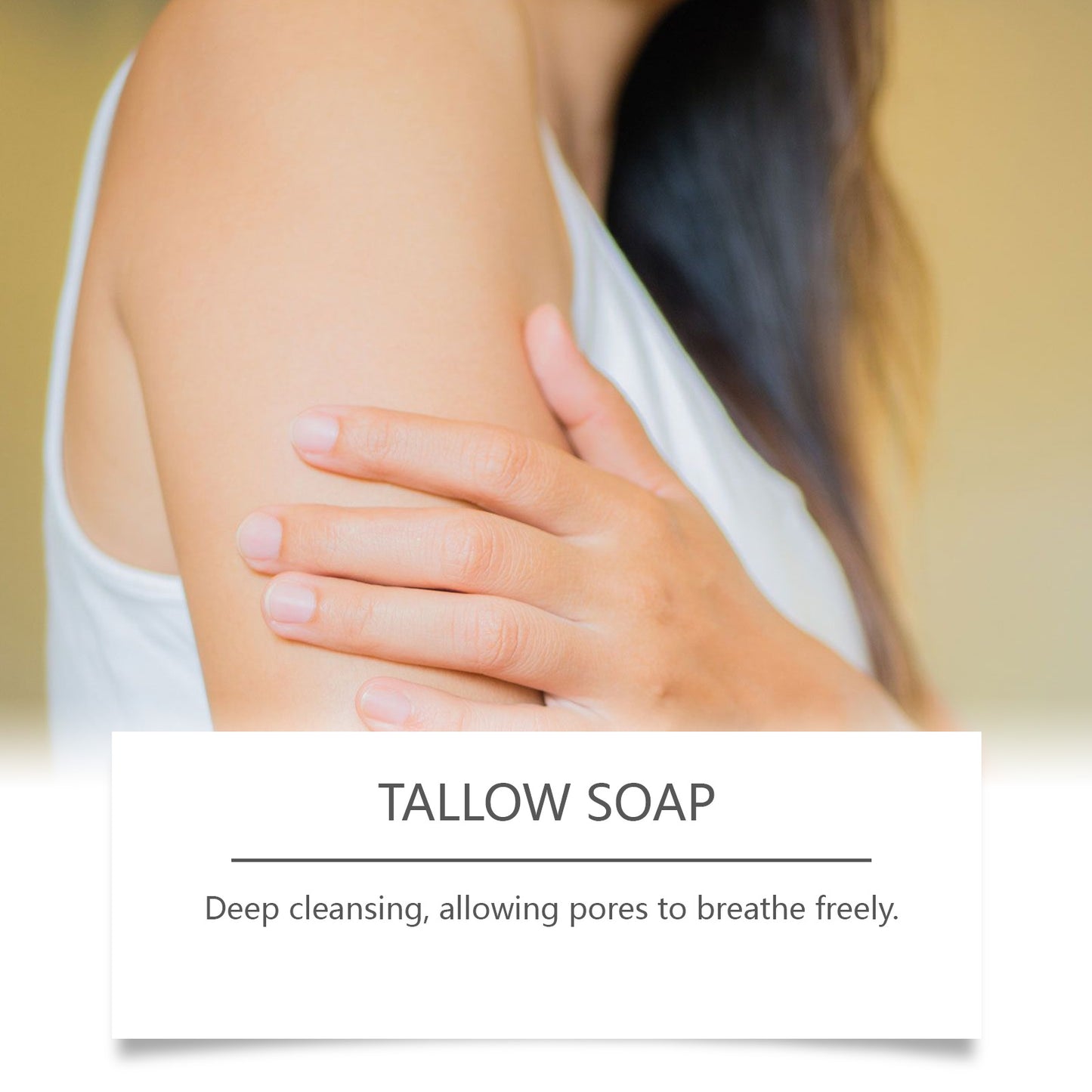 Milk tallow soap bar with lemon extract for gentle skin cleansing