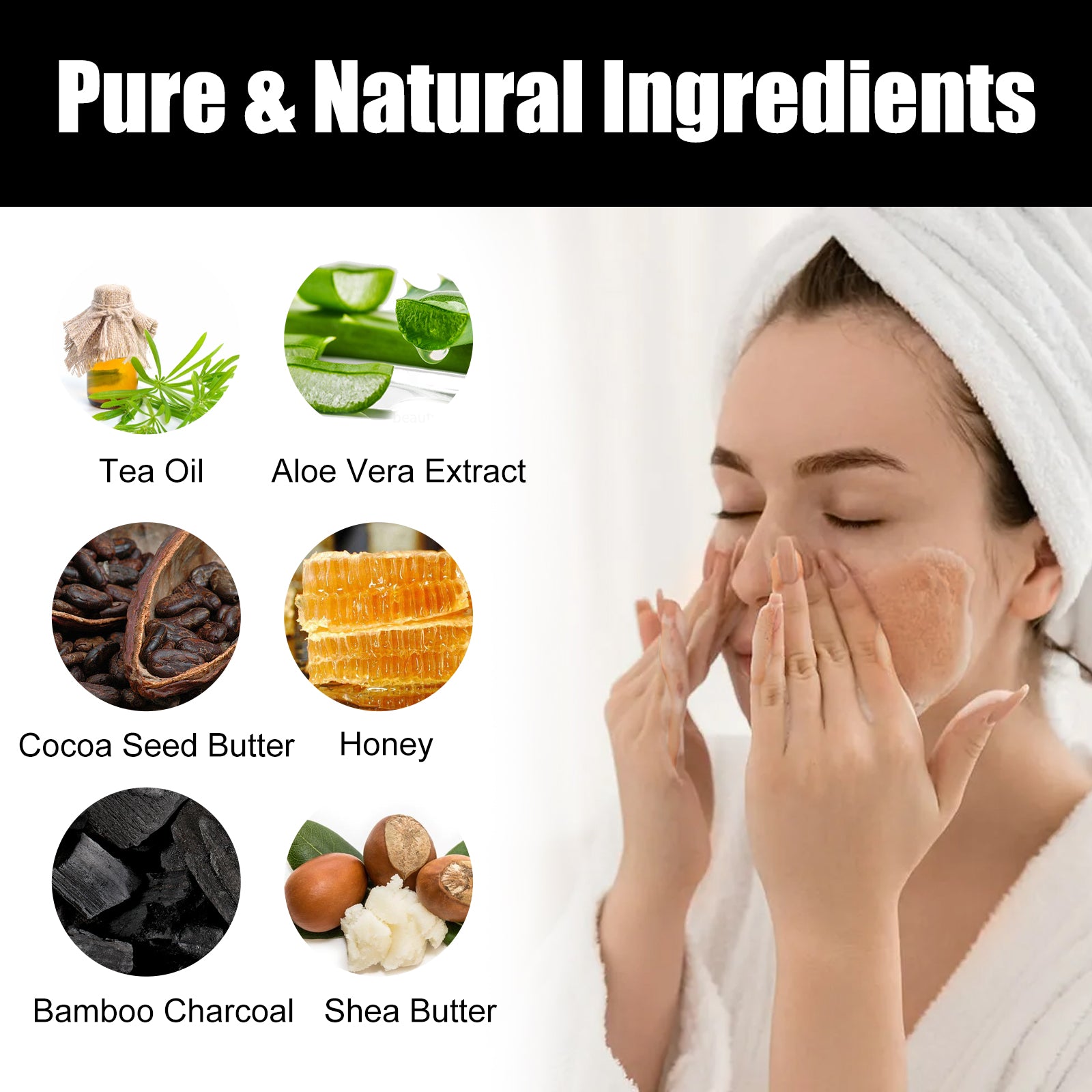 Shea Butter Black Soap for natural acne care and pore cleansing