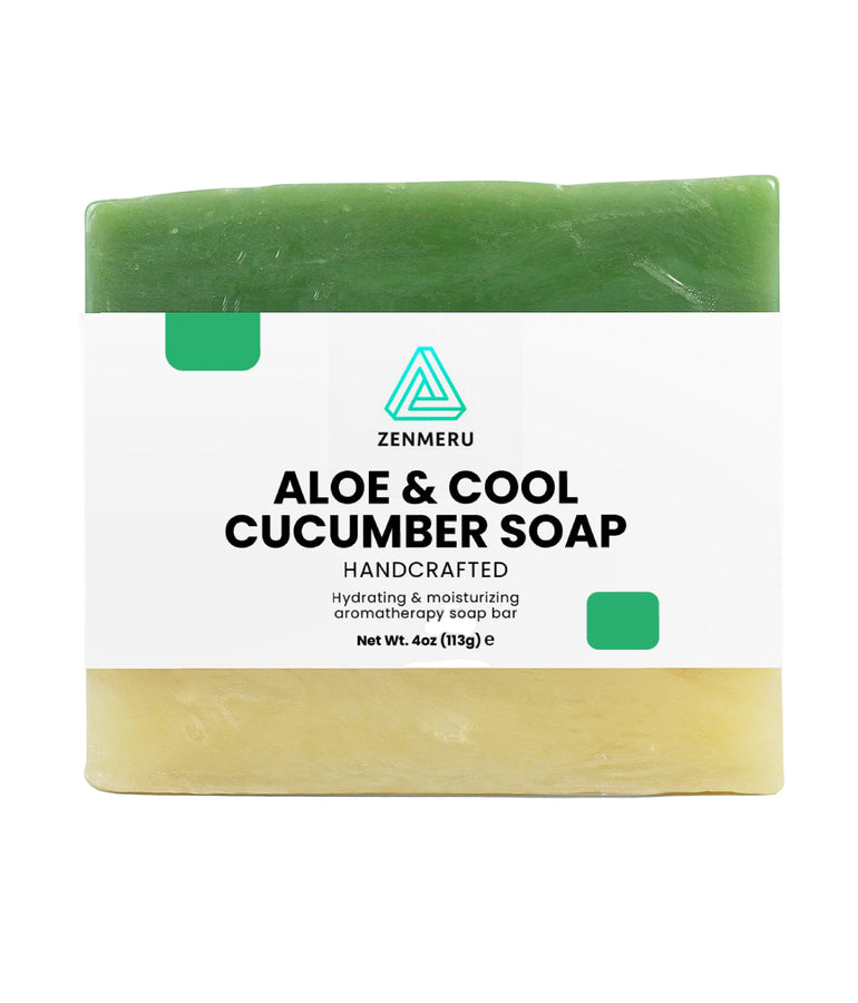 Aloe Cucumber Soap with hydrating aloe vera and refreshing cucumber essence