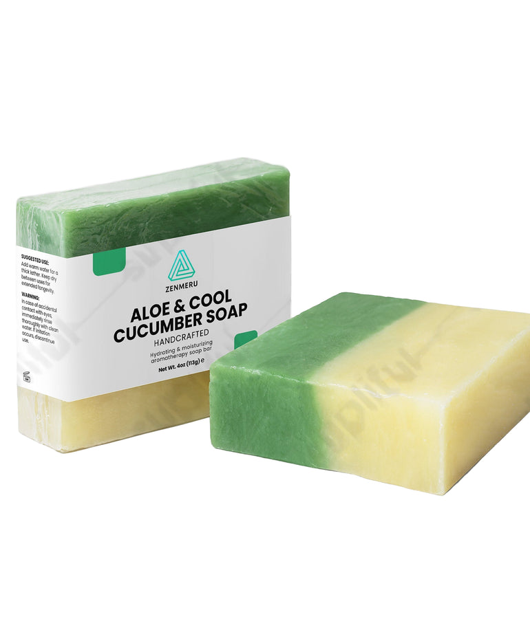 Aloe Cucumber Soap with hydrating aloe vera and refreshing cucumber essence