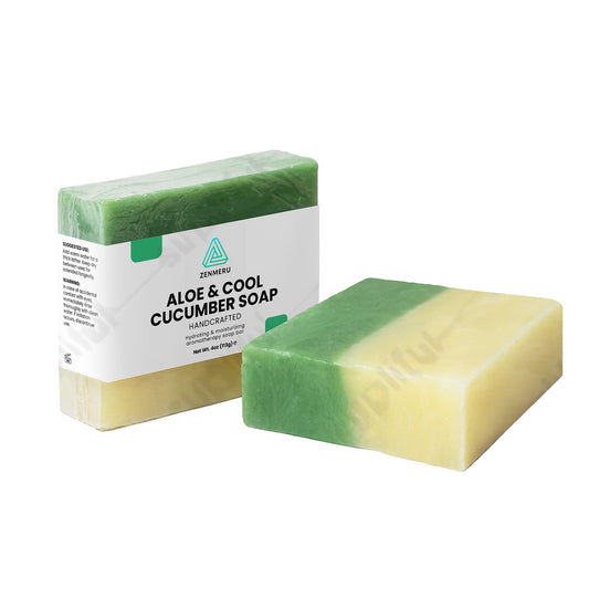Aloe Cucumber Soap with hydrating aloe vera and refreshing cucumber essence