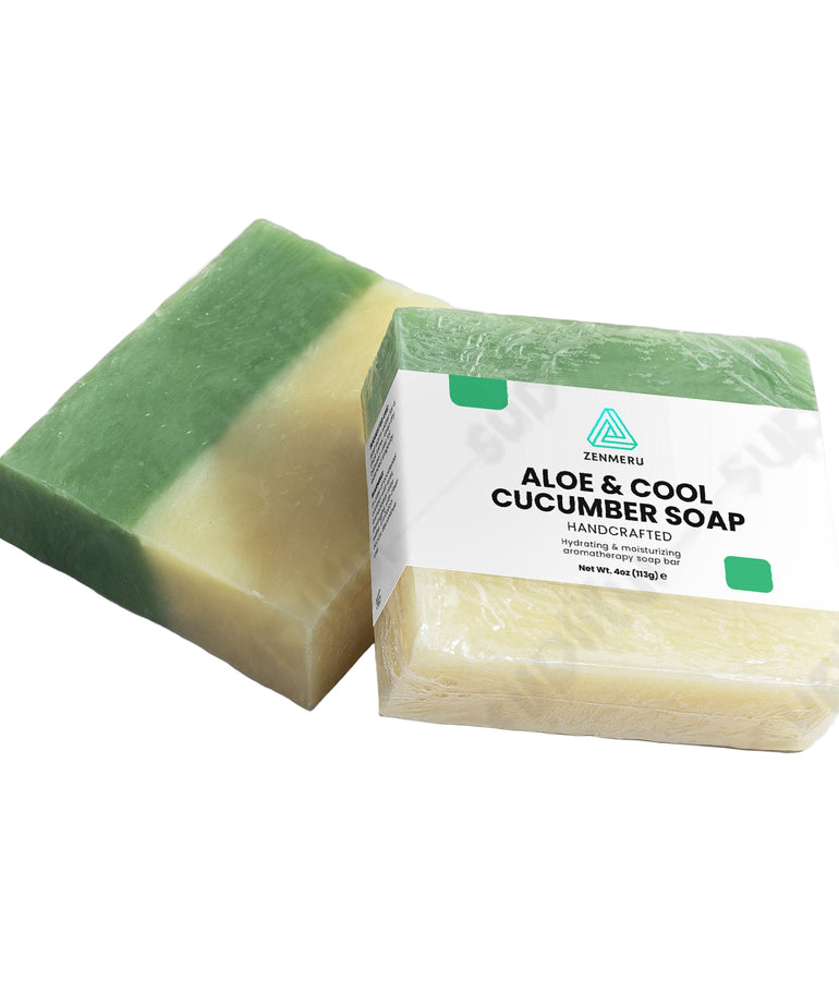Aloe Cucumber Soap with hydrating aloe vera and refreshing cucumber essence