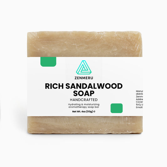 Luxurious rich sandalwood soap bar with organic oils and shea butter for sensitive skin