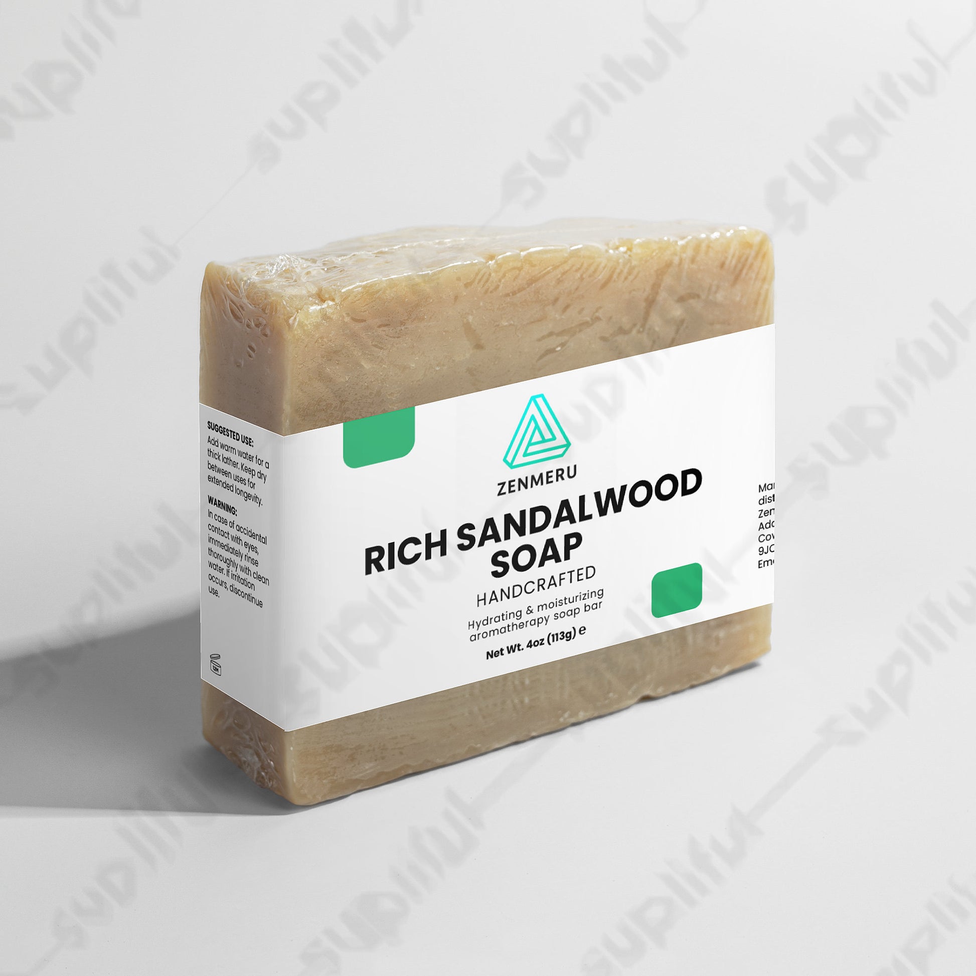 Luxurious rich sandalwood soap bar with organic oils and shea butter for sensitive skin