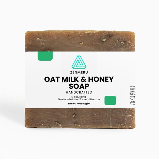 Natural oat milk honey soap bar with goat milk and oats for sensitive skin
