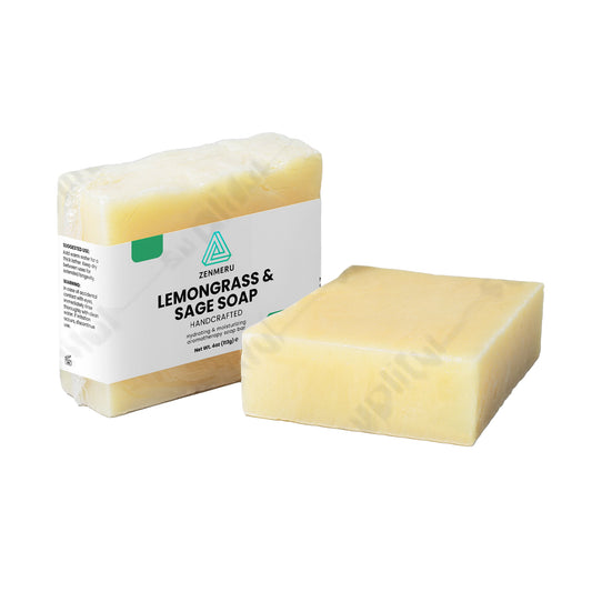 Natural lemongrass sage soap bar with organic oils for sensitive skin care
