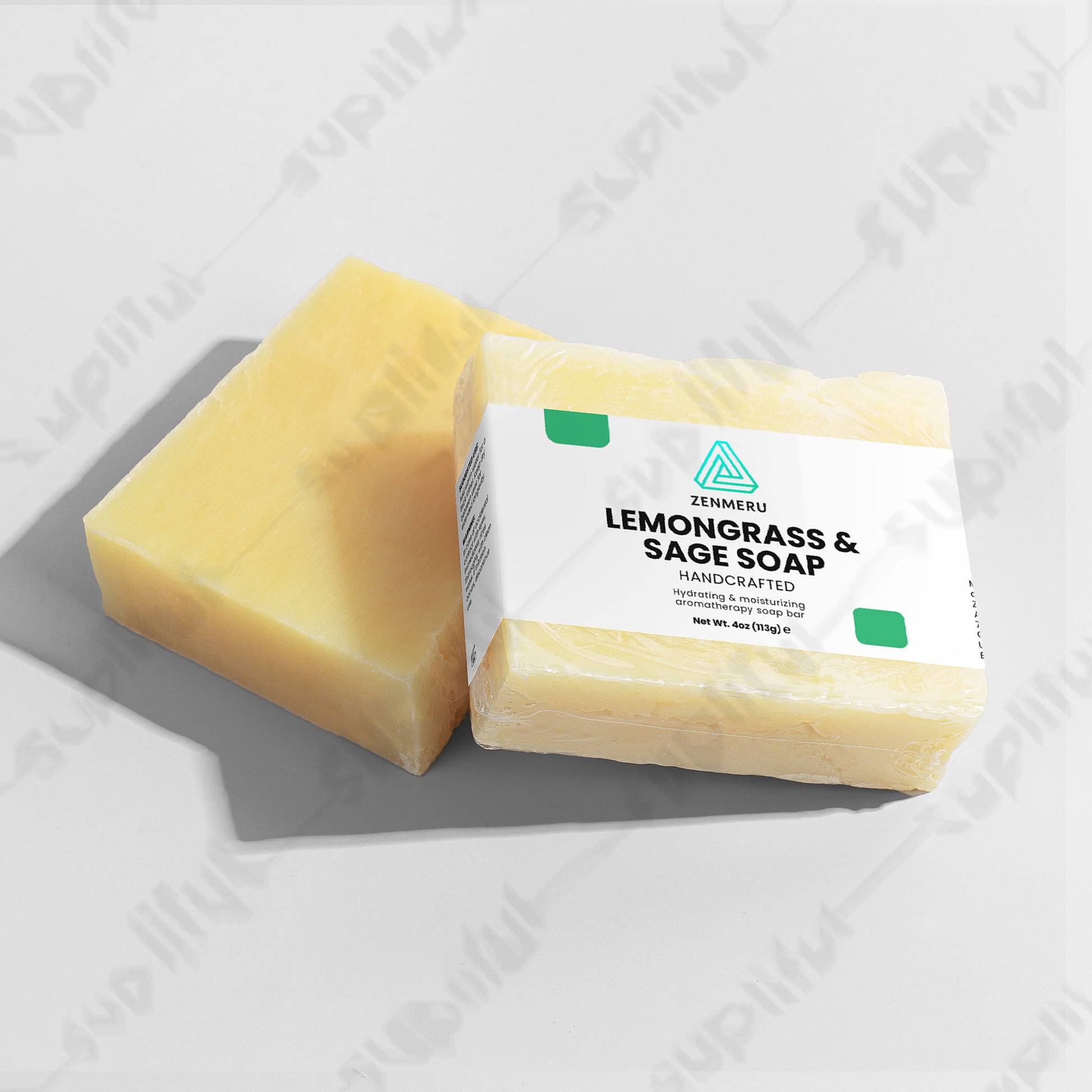 Natural lemongrass sage soap bar with organic oils for sensitive skin care