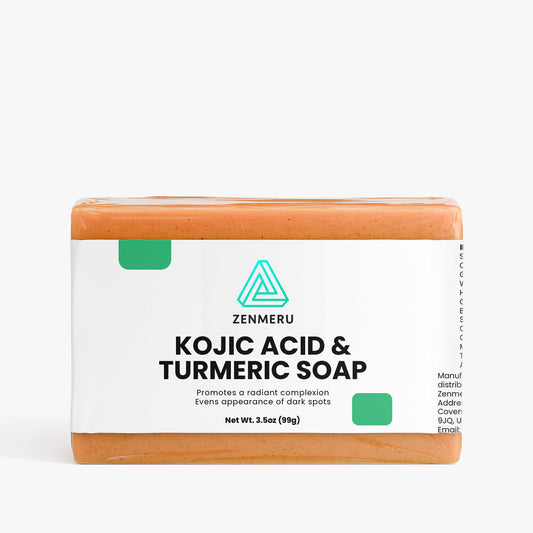 Natural kojic acid turmeric soap bar with organic shea butter and brightening ingredients