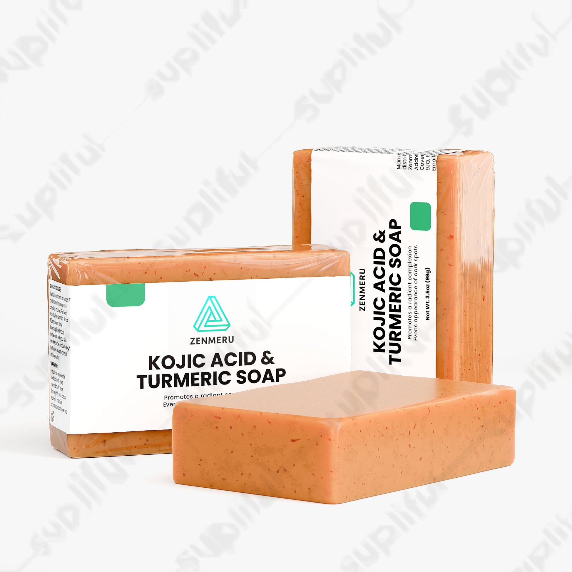 Natural kojic acid turmeric soap bar with organic shea butter and brightening ingredients