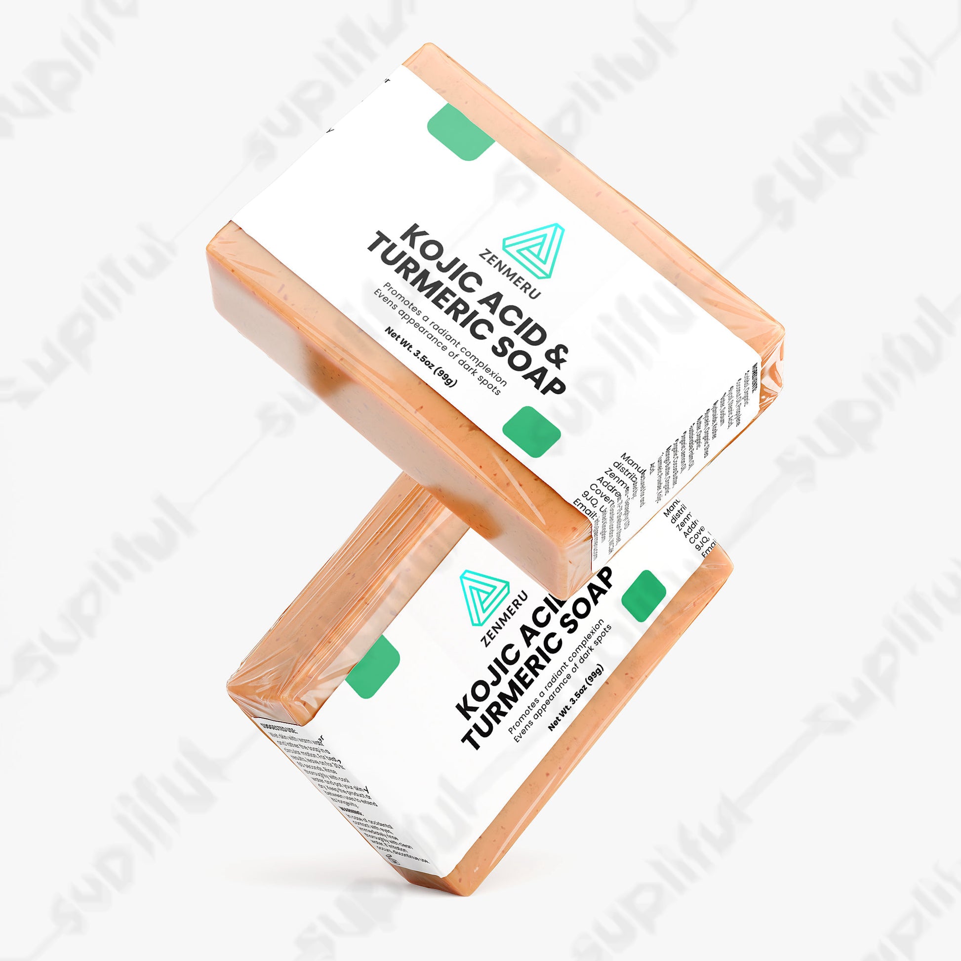Natural kojic acid turmeric soap bar with organic shea butter and brightening ingredients