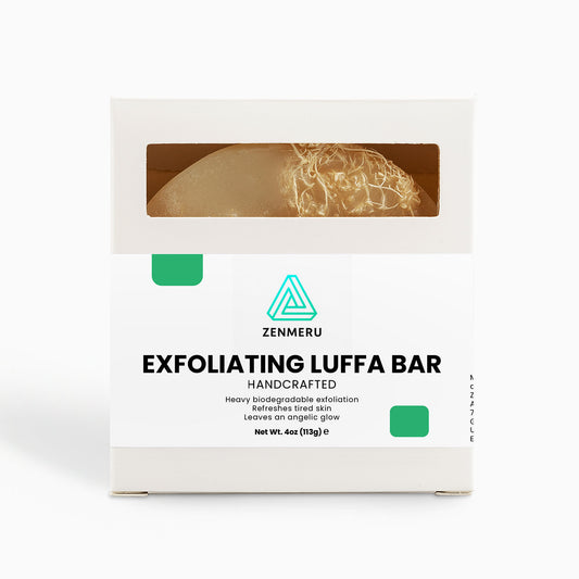 Natural exfoliating luffa bar with hemp extract and tea tree essential oil