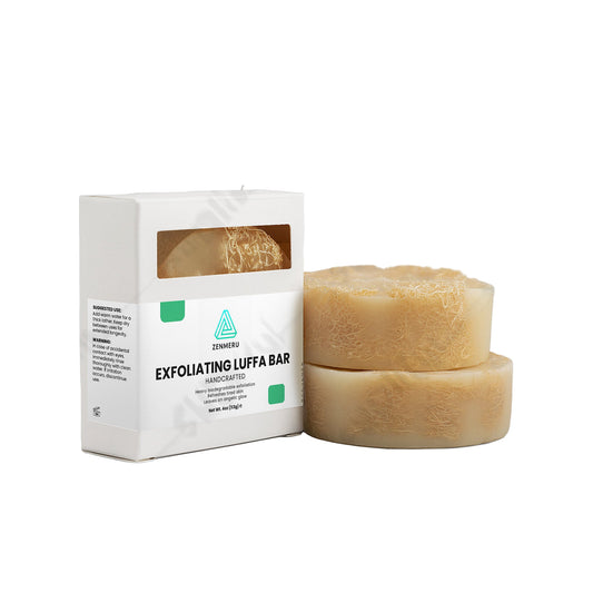 Natural exfoliating luffa bar with hemp extract and tea tree essential oil