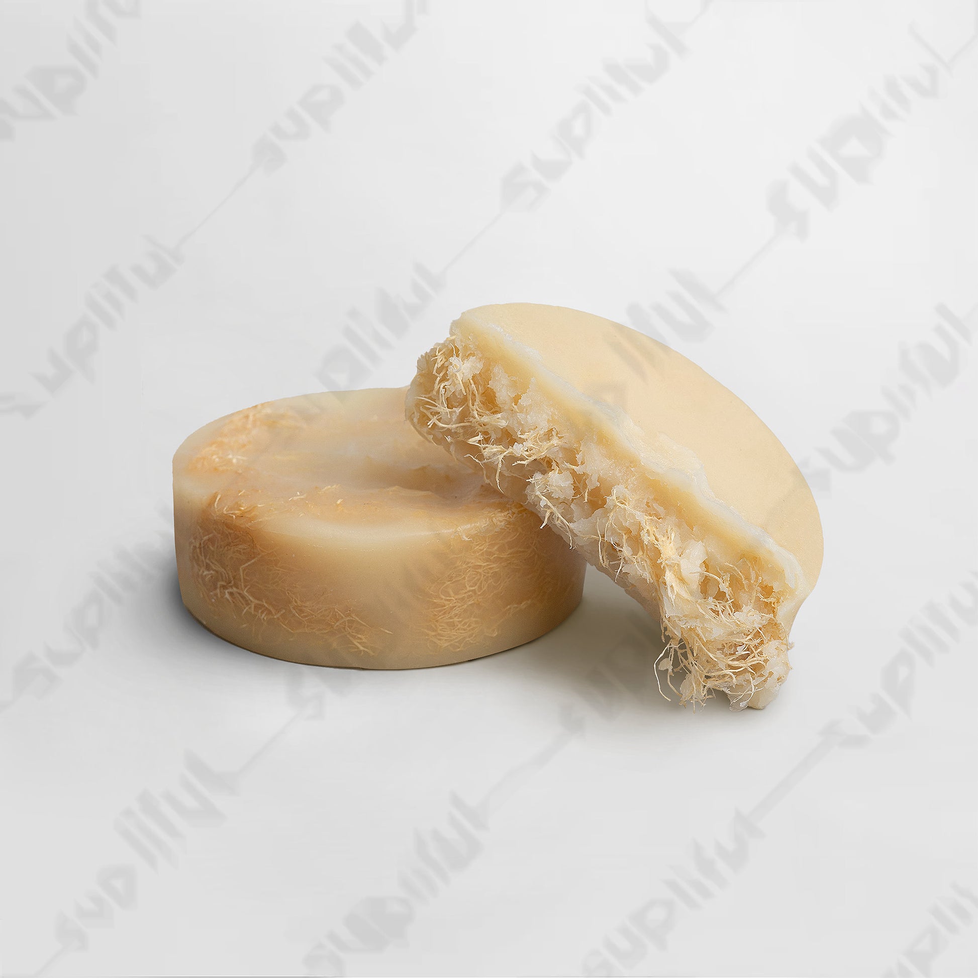 Natural exfoliating luffa bar with hemp extract and tea tree essential oil