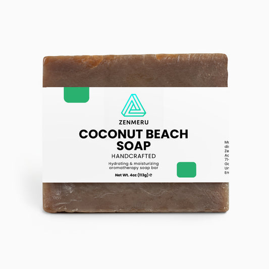 Natural coconut beach soap bar with organic oils and tropical fragrance