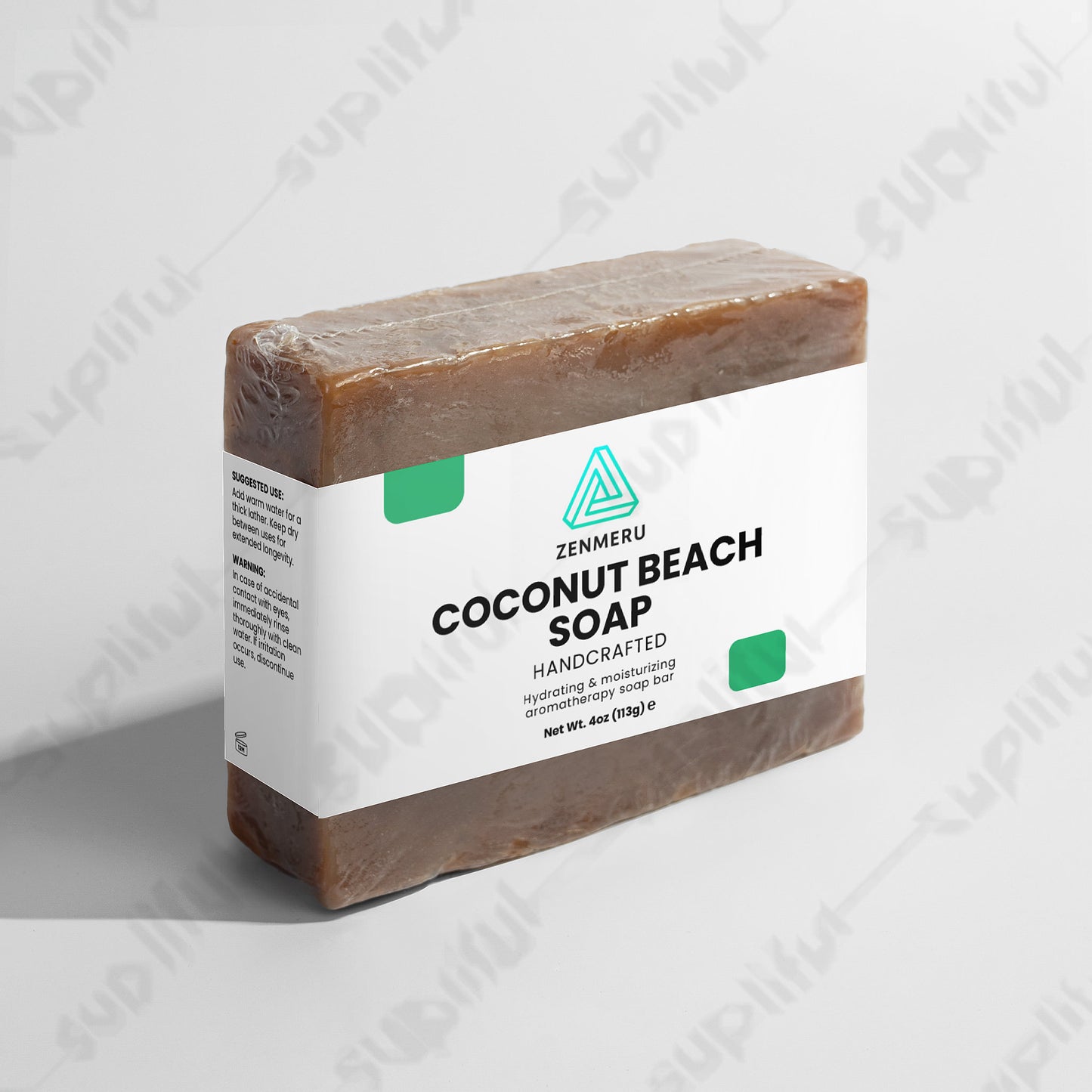 Natural coconut beach soap bar with organic oils and tropical fragrance