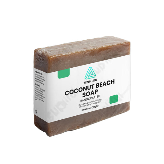 Natural coconut beach soap bar with organic oils and tropical fragrance