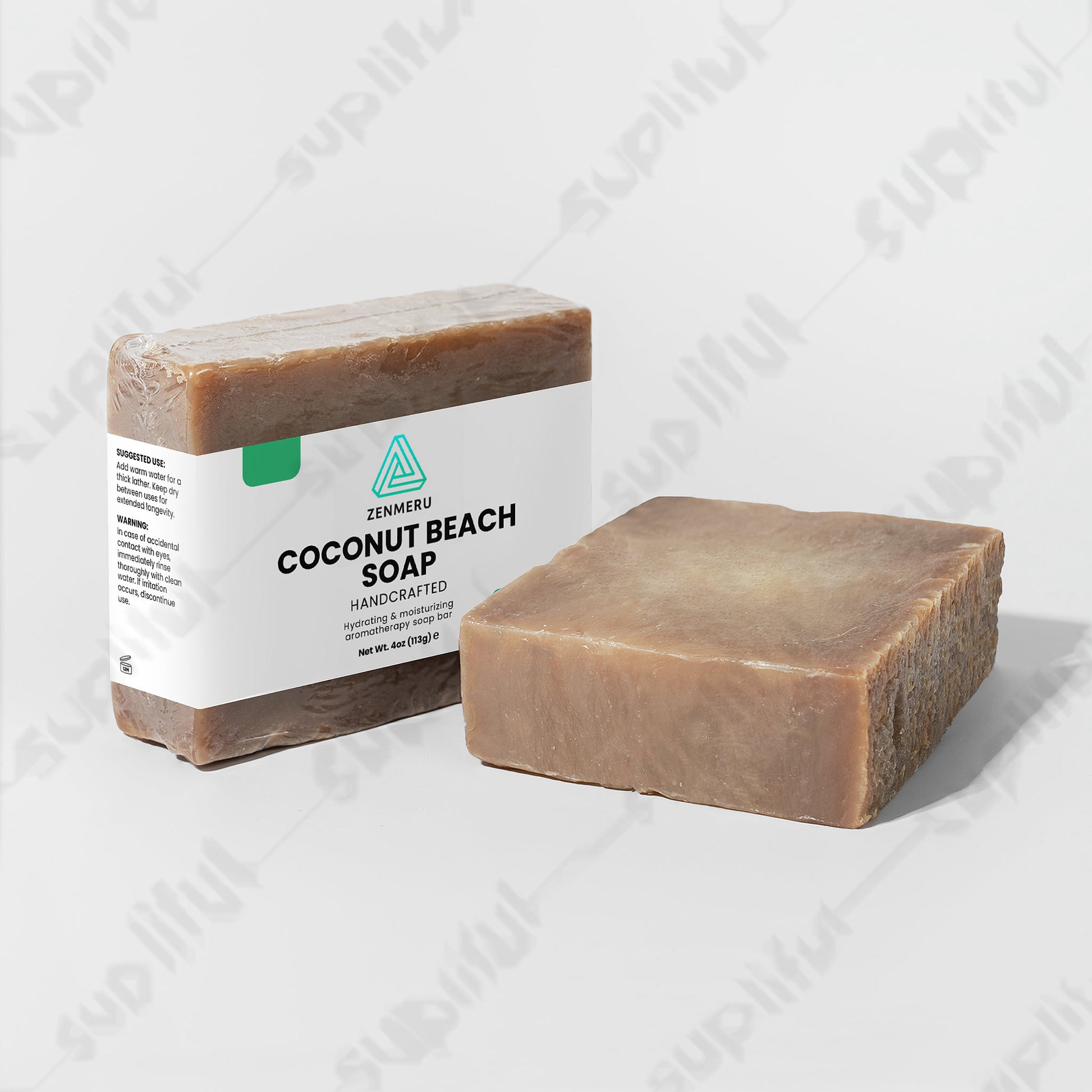 Natural coconut beach soap bar with organic oils and tropical fragrance