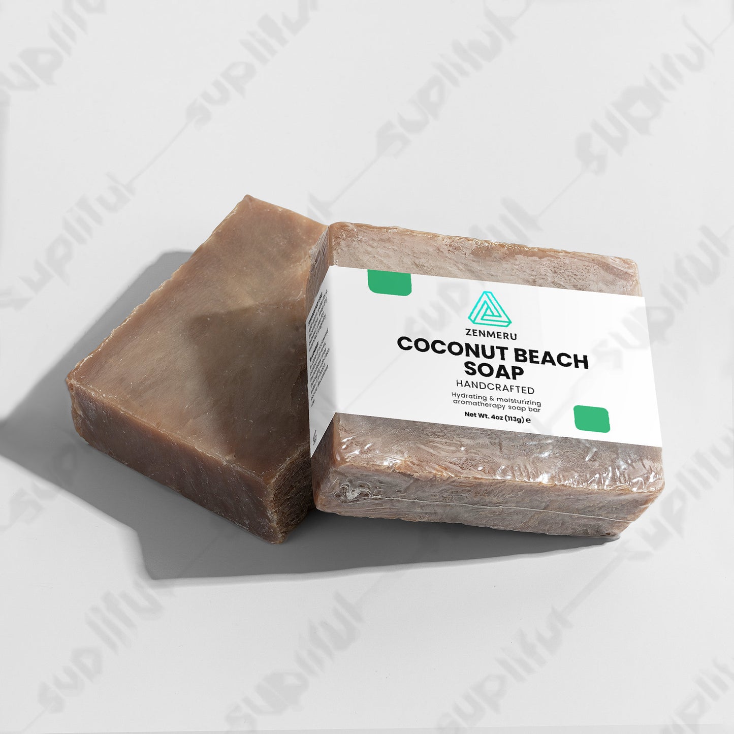 Natural coconut beach soap bar with organic oils and tropical fragrance