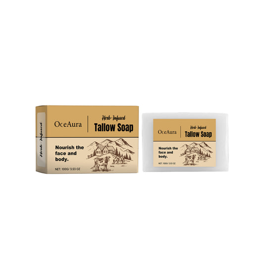 Milk tallow soap bar with lemon extract for gentle skin cleansing