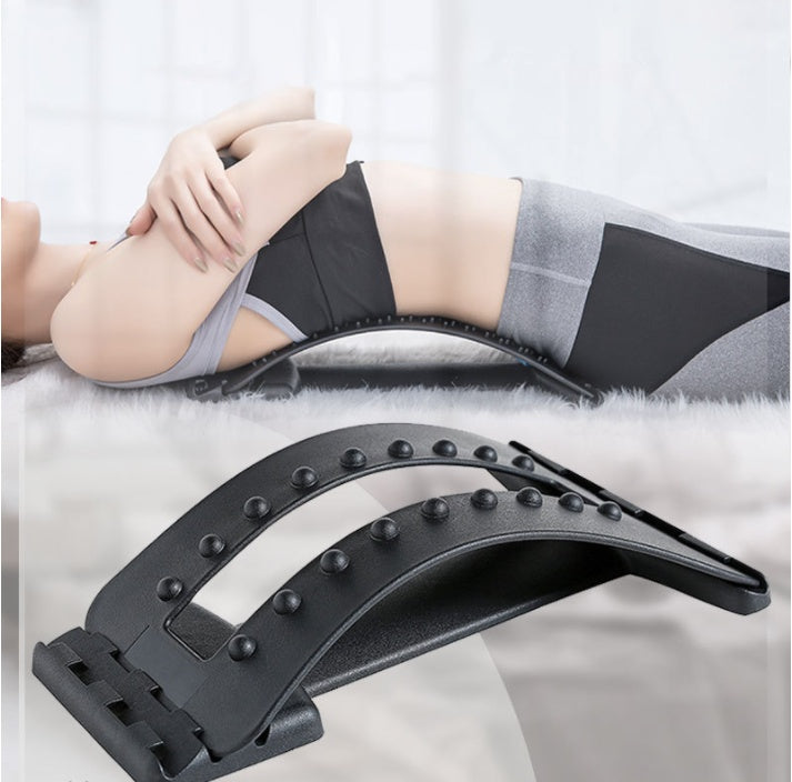 Adjustable lumbar relaxation device with 96 pressure points for back stretching
