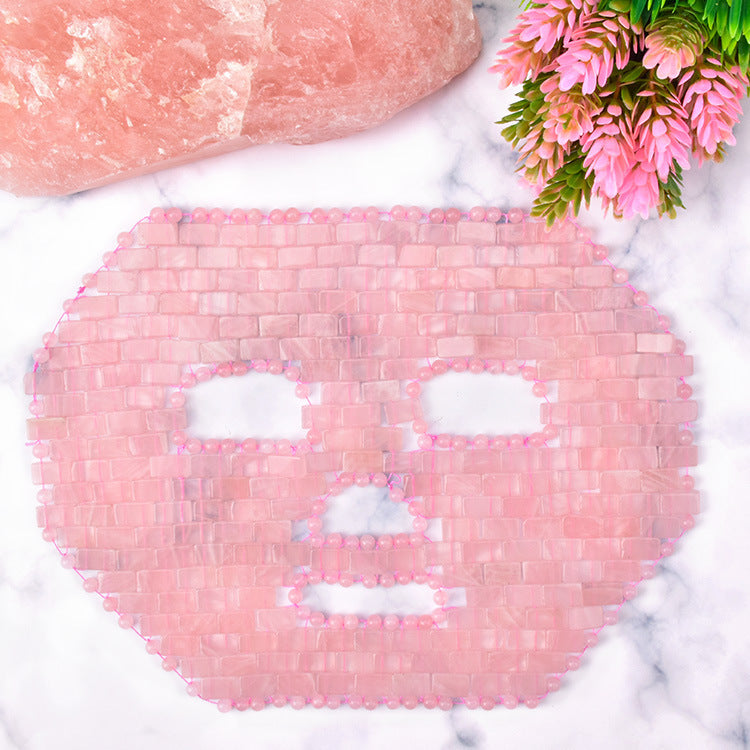 Handcrafted jade face mask with 247 natural jade pieces for facial massage