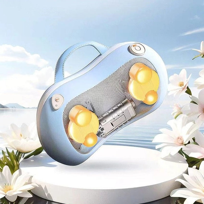 Heated massage pillow with 3D kneading nodes for neck and back relaxation