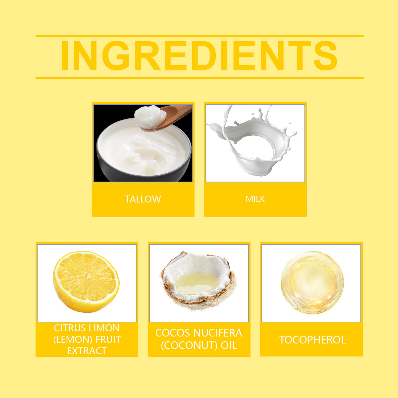 Milk tallow soap bar with lemon extract for gentle skin cleansing