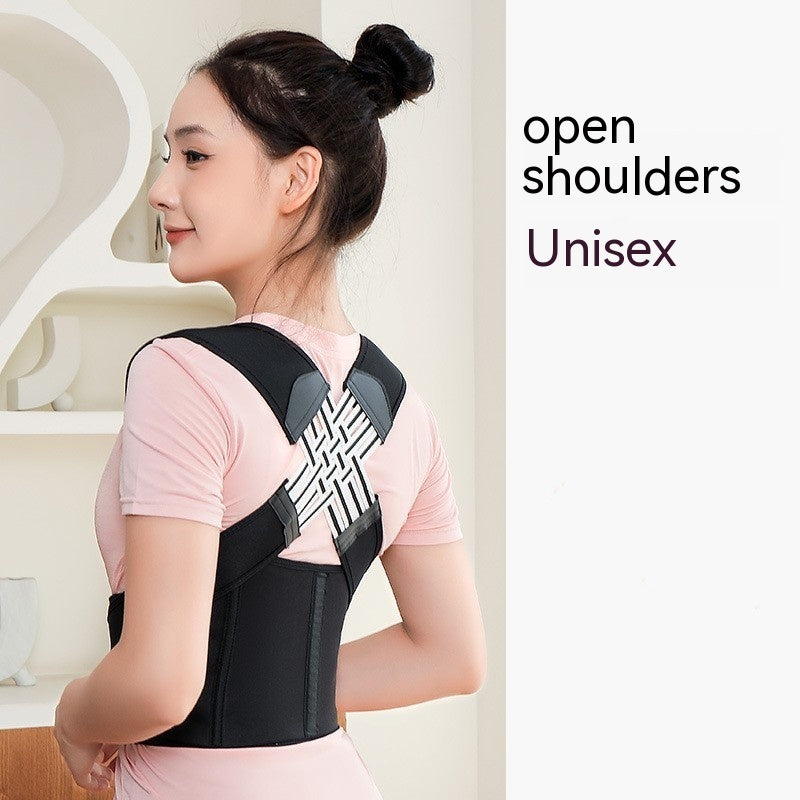 Posture support brace with adjustable straps, Breathable nylon posture support brace for daily wear, Lightweight posture support brace under clothing