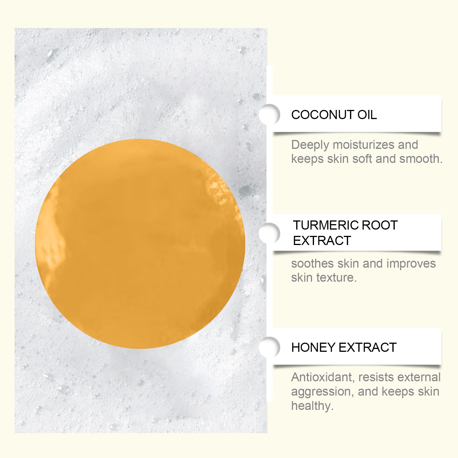 Oceaura Honey Turmeric Soap for gentle daily facial cleansing and brightening