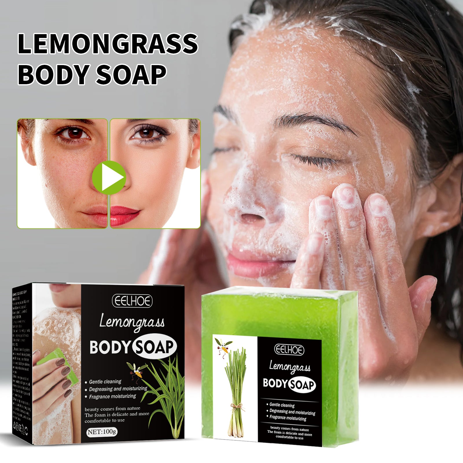 Citronella Bath Soap with natural oils for gentle cleansing care
