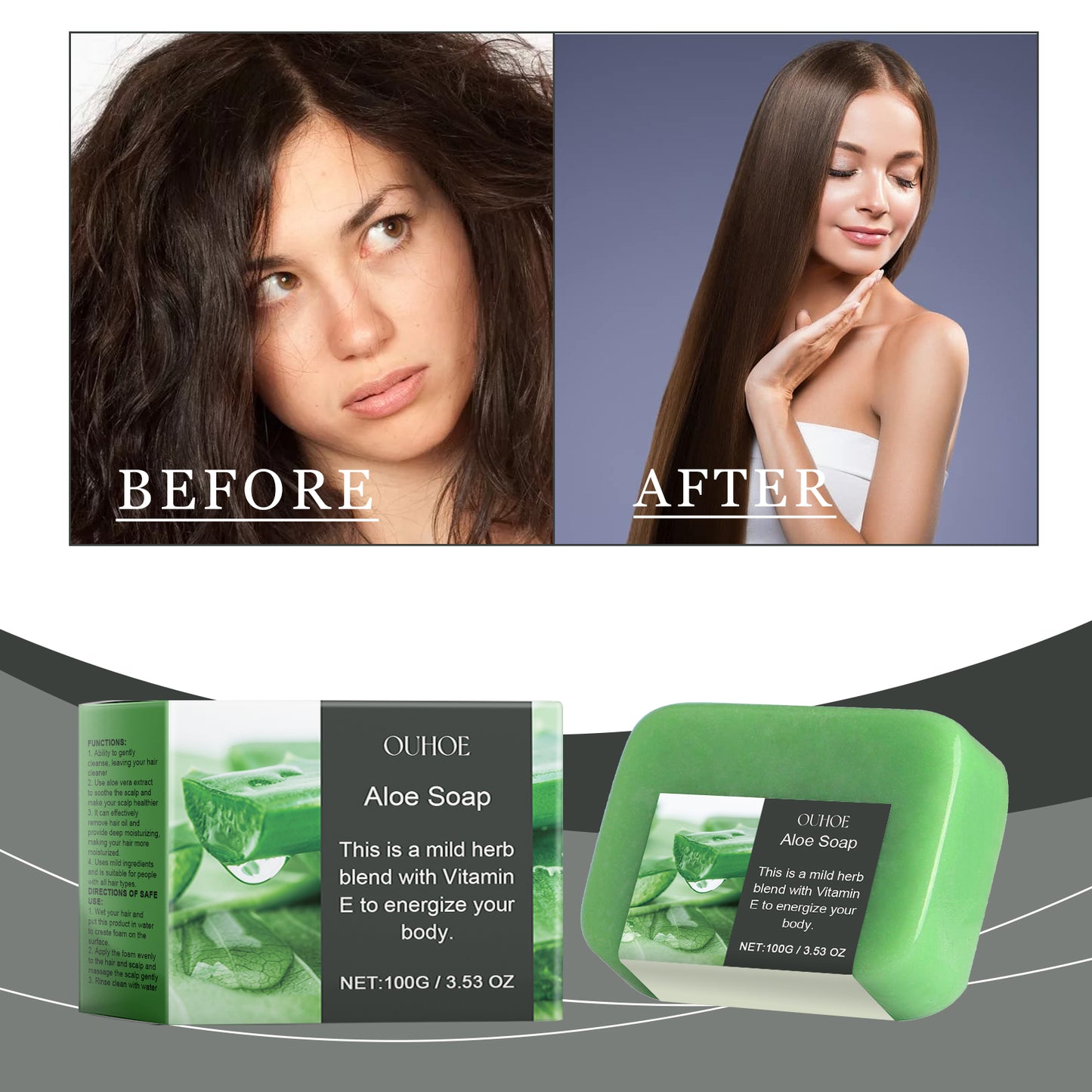 Hair Soap With Aloe Vera Essential Oil natural solid shampoo bar